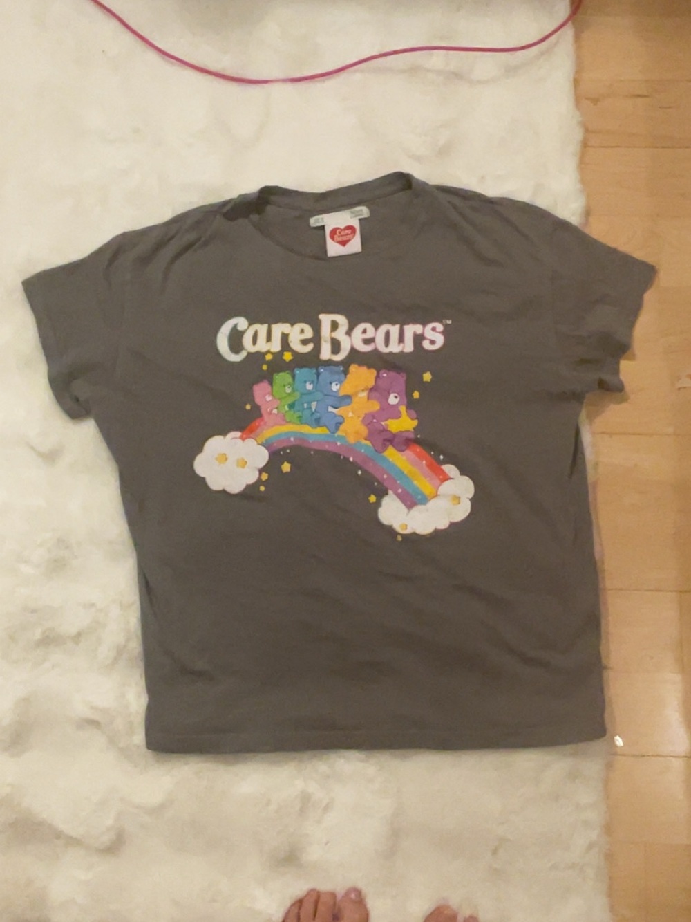 Care Bears Kids Gray Graphic T-Shirt with Rainbow